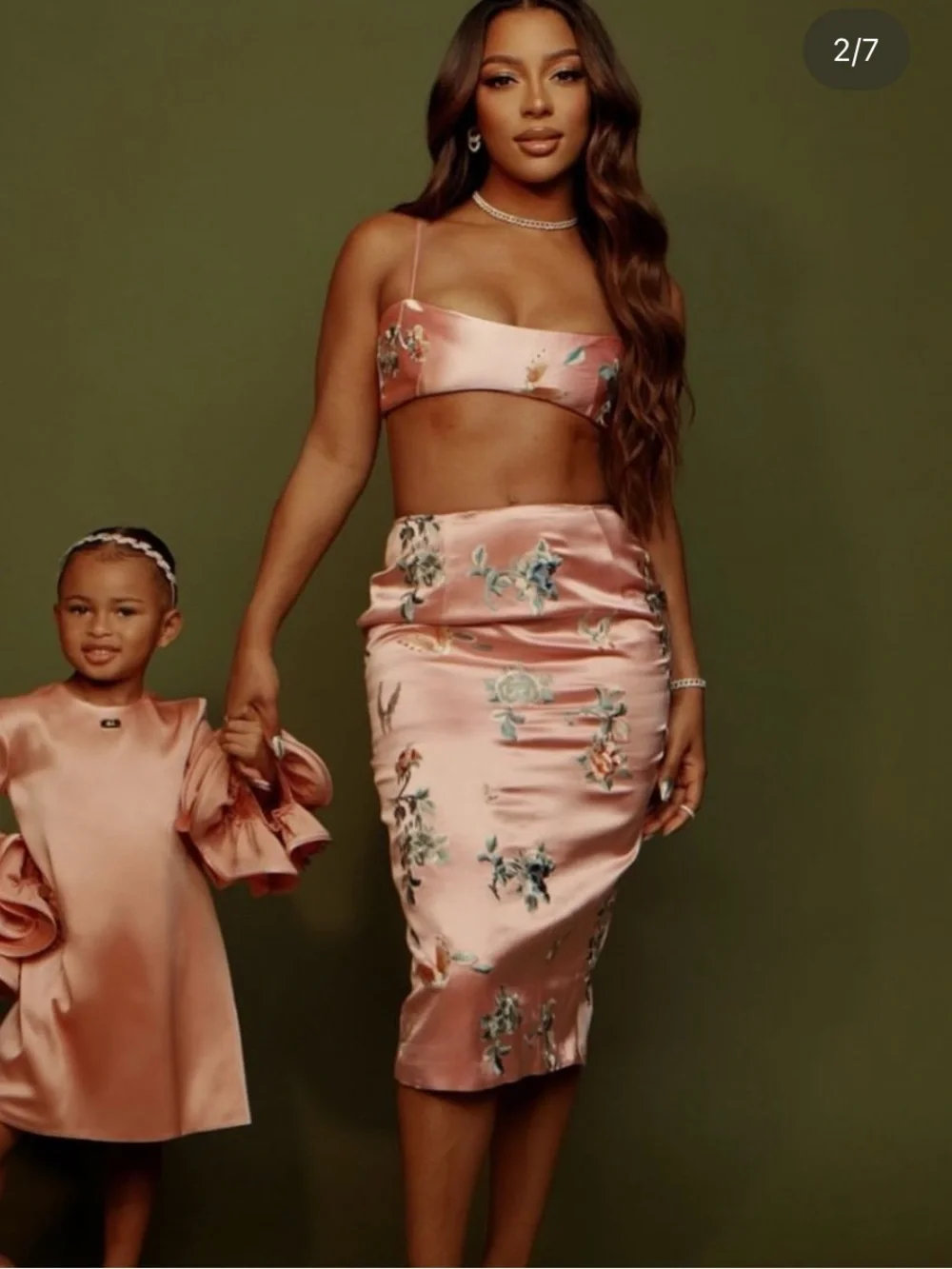 KIM SHUI 100% Silk Embroidered Floral Midi Skirt